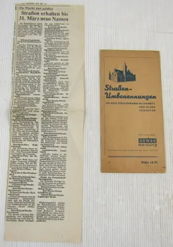 Straßen Umbenennungen in Chemnitz und Umgebung ca. 1955/1991