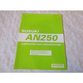 Suzuki AN250 Ergänzung Nachtrag zum Werkstatthandbuch 1999