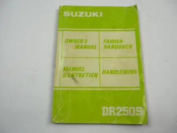 Suzuki DR250S Fahrerhandbuch Betriebsanleitung F 1984 Schaltplan 4 Sprachen
