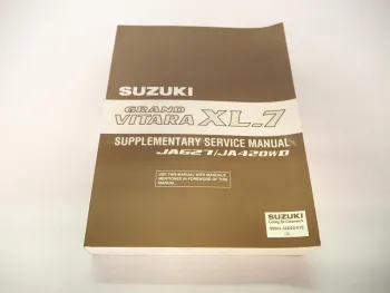 Suzuki Grand Vitara XL-7 JA627 H27 & JA420WD RHW Service Manual 2003 Supplement