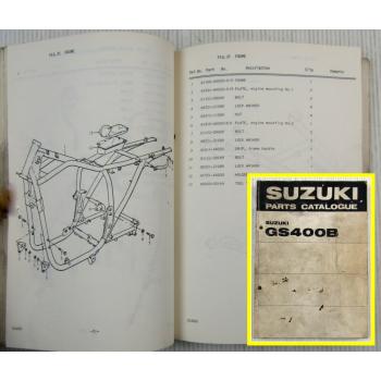 Suzuki GS400B Motorcycles E1 Spare Parts Catalogue List 1976