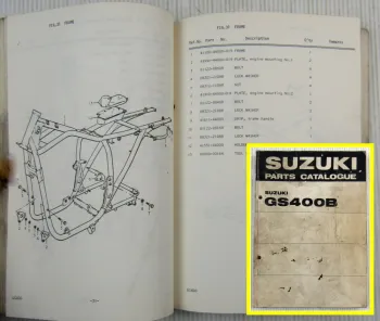 Suzuki GS400B Motorcycles E1 Spare Parts Catalogue List 1976