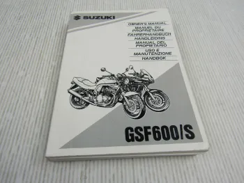 Suzuki GSF600 /S Bedienungsanleitung Owners Manual Handleiding 7/1995