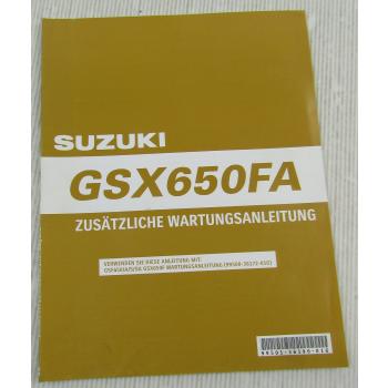 Suzuki GSX650FA K9 Ergänzung Werkstatthandbuch Wartung Reparaturanleitung 2009