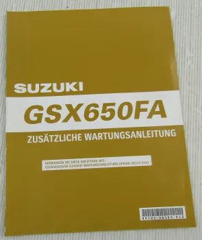Suzuki GSX650FA K9 Ergänzung Werkstatthandbuch Wartung Reparaturanleitung 2009