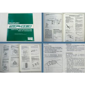 Suzuki Swift SF413 4WD Allrad Werkstatthandbuch Reparatur Zusatz Wartung 1989