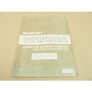 Suzuki Vitara 4WD Allrad mit Automatikgetriebe Werkstatthandbuch Zusatz 1989
