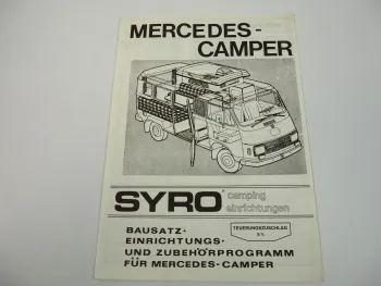 Syro Camping Einrichtung MERC I KR LR Mercedes Benz 206 207 306 307 Camper 1977