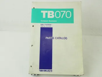 Takeuchi TB070 Compact Excavator Parts List Ersatzteilliste in engl 4/1995