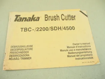 Tanaka TBC 2200 SDH 4500 Bedienungsanleitung Instruktionsbok Manual 1994