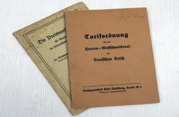 Tarifordnung Herren Maßschneiderei + Preisvorschiften Handwerk Schneider 1938