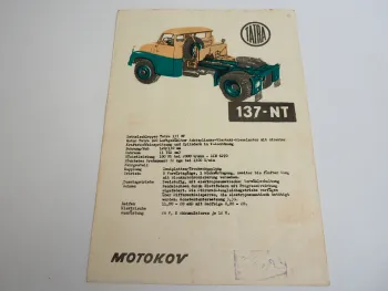 Tatra 137 NT Sattelschlepper 4x2 4x4 LKW Prospekt ca 1957 CSSR