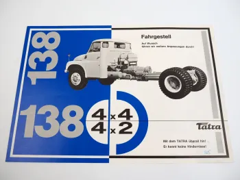 Tatra 138 4x4 LKW Fahrgestell mit Fahrerhaus für 3 Personen Prospekt 1960er J
