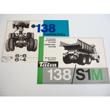 Tatra 138 S1M Kipper Steinbruch 6x4 6x6 Fahrgestell 2x Prospekt ca 1960er