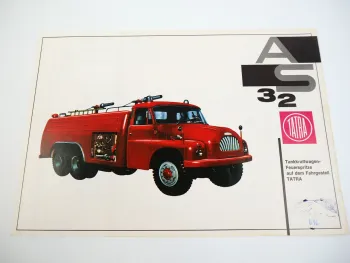 Tatra 138 Zisternenkraftwagen C12 Feuerwehr Prospekt ca 1960er
