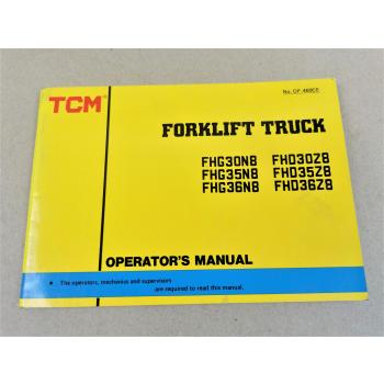 TCM FHG FHD 30 35 36 N8 Z8 Forklift Truck Operations Manual Bedienung in engl
