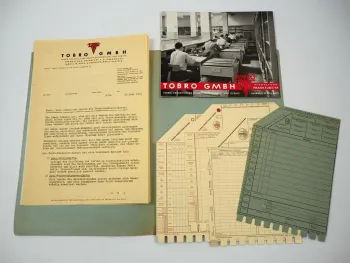 Tobro GmbH Frankfurt Rundsicht Kartei für Opel Firmenbrief Karten Prospekt 1950