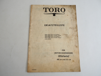Toro Whirlwind 48 / 53 cm Rasenmäher Ersatzteilliste 1970