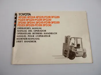 Toyota 3 4 FG FD10 14 15 18 20 23 25 28 30 Betriebsanleitung Operators Manual