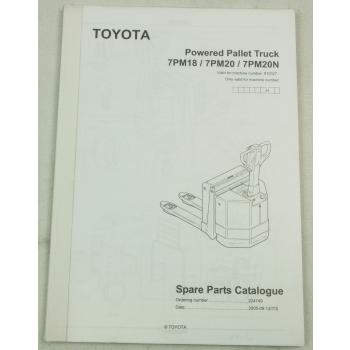 Toyota 7PM 18 20 20N Pallet Truck Hubwagen Parts List Ersatzteilliste 8/2005