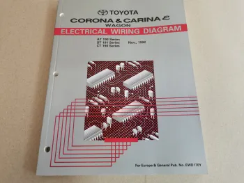 Toyota Carina E Corona WAGON AT ST CT 190 191 Electrical Wiring Diagram 1992