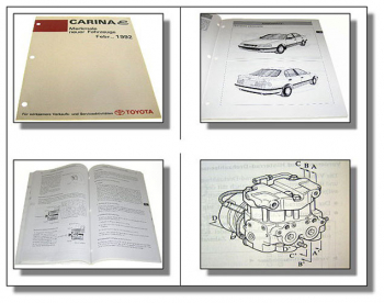 Toyota Carina E Fahrzeugmerkmale Werkstatthandbuch AT ST CT 190 1992