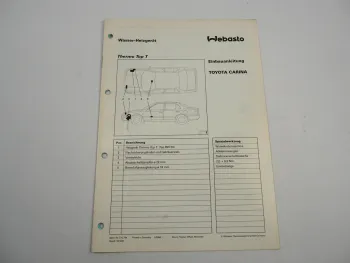 Toyota Carina E T19 2,0l GLI Einbauanleitung Webasto Thermo Top T BW50 Heizung