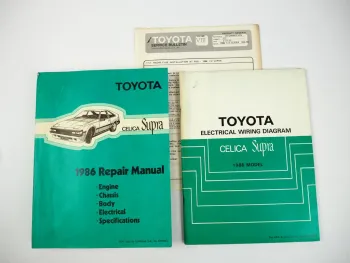 Toyota Celica Supra 1986 Repair Manual Electrical Wiring Diagram for USA Canada