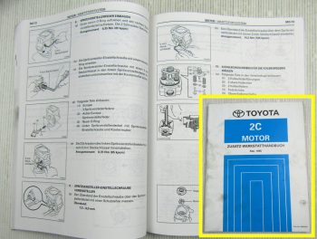 Toyota Corolla 2C Motor Zusatz-Werkstatthandbuch Reparaturanleitung 05/1995