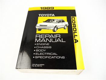 Toyota Corolla AE92 95 1989 Factory Service Shop Repair Manual USA Canada