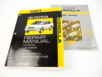 Toyota Corolla AE92 AE95 1991 Factory Service Shop Repair Manual USA Canada