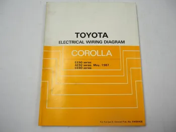 Toyota Corolla E9 1987 Electrical Wiring Diagram EE90 AE92 CE90 Manual from 1991
