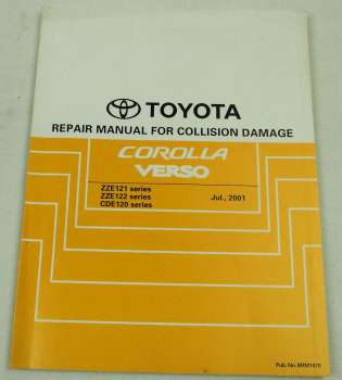 Toyota Corolla Verso E12 Repair Manual Collision Damage Jul. 2001