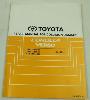 Toyota Corolla Verso E12 Repair Manual Collision Damage Jul. 2001