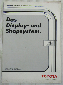 Toyota Display Shopsystem Verkaufsraum Prospekt Werbung 1985