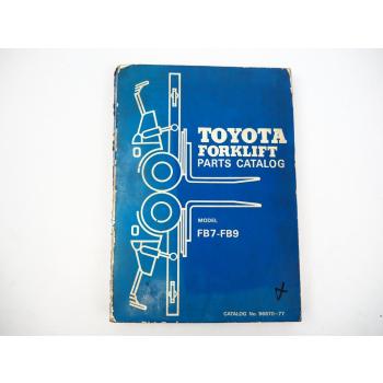 Toyota FB 7 9 Forklift Gabelstapler Ersatzteilliste Parts Catalog 1977