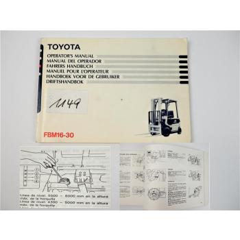Toyota FBM16-30 Gabelstapler Betriebsanleitung Operators Manual Fahrerhandbuch