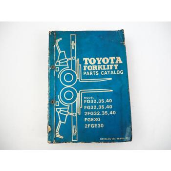 Toyota FD FG 2FG 32 35 40 FGE 2FGE 30 Forklift Parts Catalog Ersatzteilliste1976