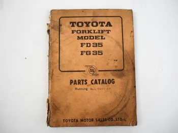 Toyota FD FG 35 Forklift Gabelstapler Ersatzteilliste Parts Catalog 1969