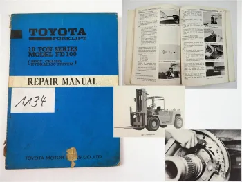 Toyota FD100 Forklift 10to Repair Manual Werkstatthandbuch 1969