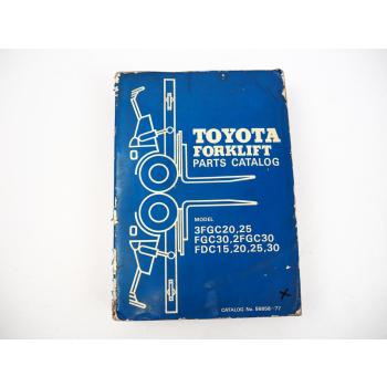 Toyota FDC FGC30 2FGC30 3FGC 20 25 Forklift Parts Catalog Ersatzteilliste1977