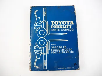 Toyota FDC FGC30 2FGC30 3FGC 20 25 Forklift Parts Catalog Ersatzteilliste1977