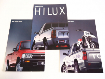 Toyota Hilux PKW 3x Prospekt Technische Daten Ausstattung 1989/92