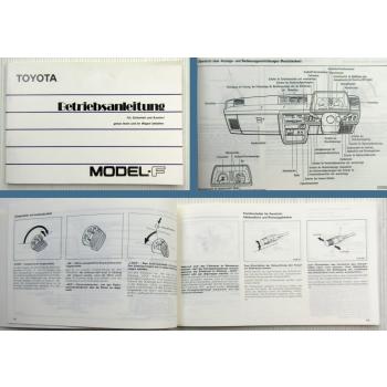 Toyota Model F Minibus Van Bedienungsanleitung Betriebsanleitung 1988