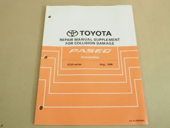 Toyota Paseo Convertible EL54 Series Repair manual for collision damage 1996