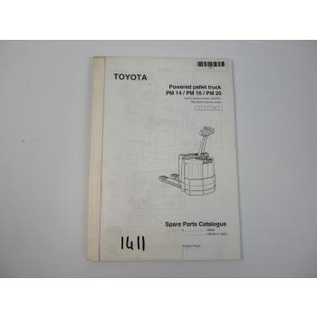Toyota PM 14 16 20 Elektro Hubwagen Spare Parts Catalog Ersatzteilkatalog 1999