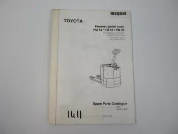 Toyota PM 14 16 20 Elektro Hubwagen Spare Parts Catalog Ersatzteilkatalog 1999