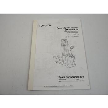 Toyota SM 10 12 Elektro Stapler Hubwagen Spare Parts List Ersatzteilliste 1999