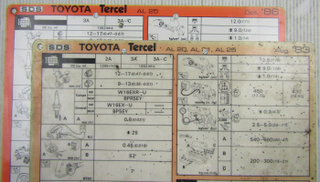 Toyota Tercel AL 20 21 25 Werkstattdaten Einstellwerte Inspektion 1983 1986