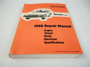 Toyota Tercel Sedan EL31 1988 Repair Manual for USA Canada RM065U